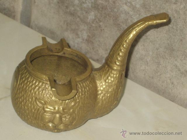 Ceniceros: CENICERO DE BRONCE CON FORMA PIPA DE FUMAR TABACO. - Foto 7