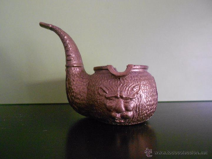 Ceniceros: Cenicero en forma de pipa en bronce - Foto 1