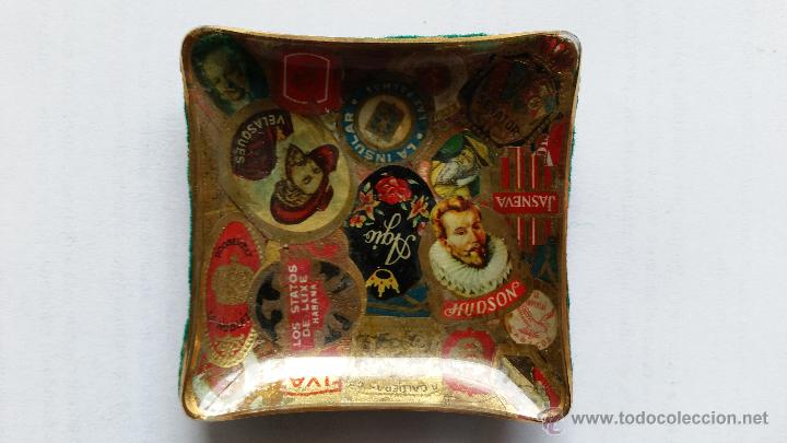 Ashtrays: CENICERO CON ANTIGUAS VITOLAS CIGARROS
