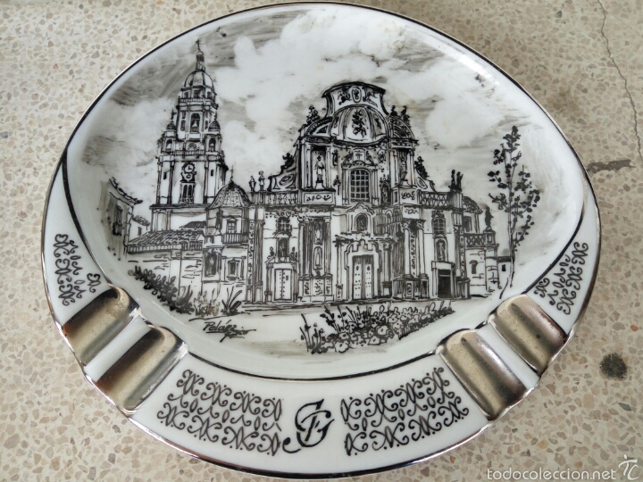 Cendriers: Cenicero, catedral de Murcia, pintado a mano, para Jose Garrido