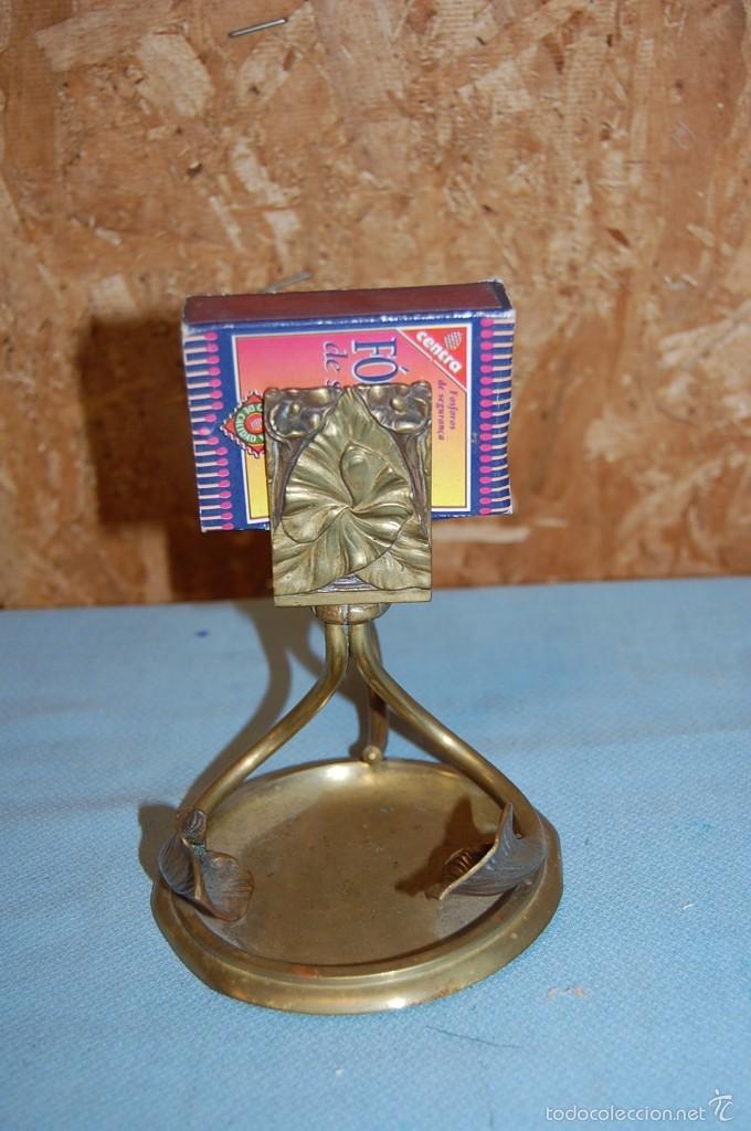 Cendriers: CENICERO GUARDA F&Oacute;SFOROS EN METAL DORADO HACIA 1920