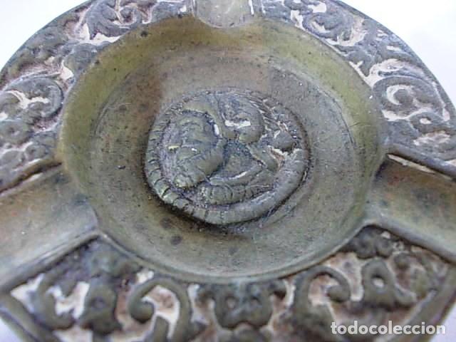 Ceniceros: LOTE DE DOS ANTIGUOS CENICEROS EN BRONCE - Foto 6