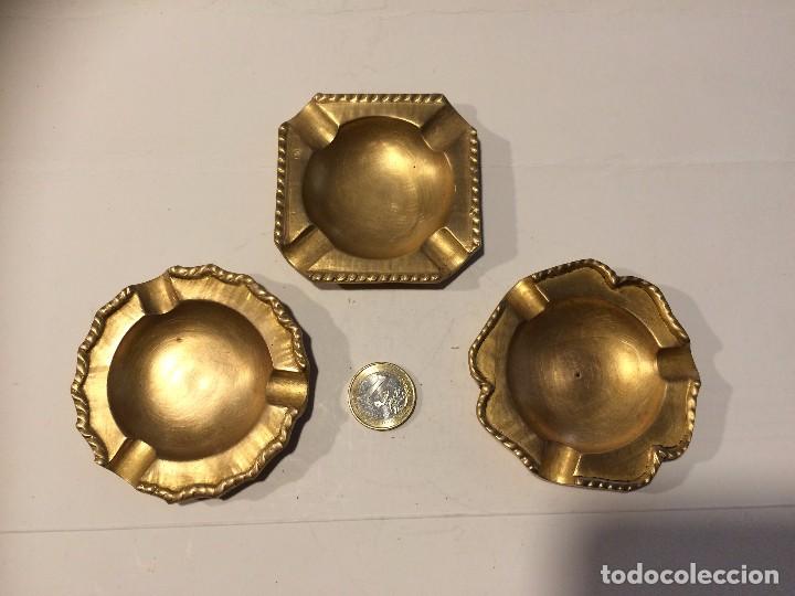 Ceniceros: 3 bonitos ceniceros de laton - Foto 1
