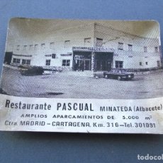 Ceniceros: CENICERO PUBLICITARIO RESTAURANTE PASCUAL - MINATEDA (ALBACETE) AÑOS 50 APROX (9X12CM APROX). Lote 97311147