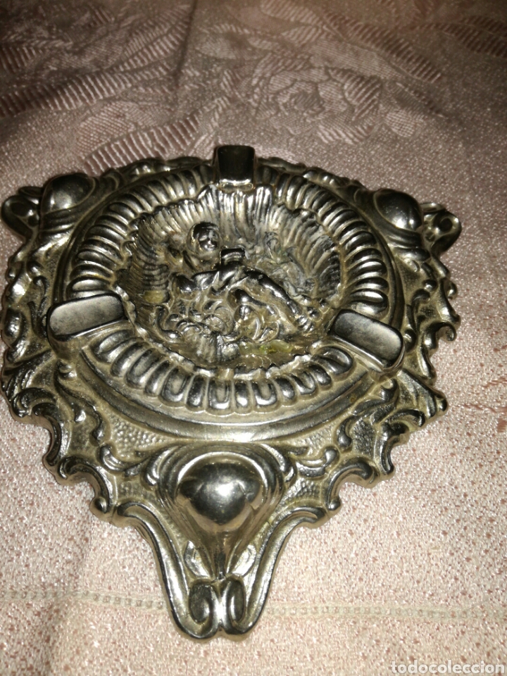 Ceniceros: Antiguo cenicero de metal - Foto 4