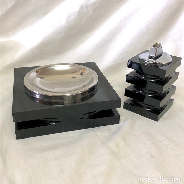 Cendriers: JUEGO CENICERO Y MECHERO DE MESA RETRO VINTAGE ENCENDEDOR