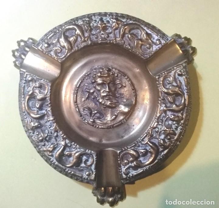 Portacenere: Cenicero de bronce con preciosa P&aacute;tina a&ntilde;os 60