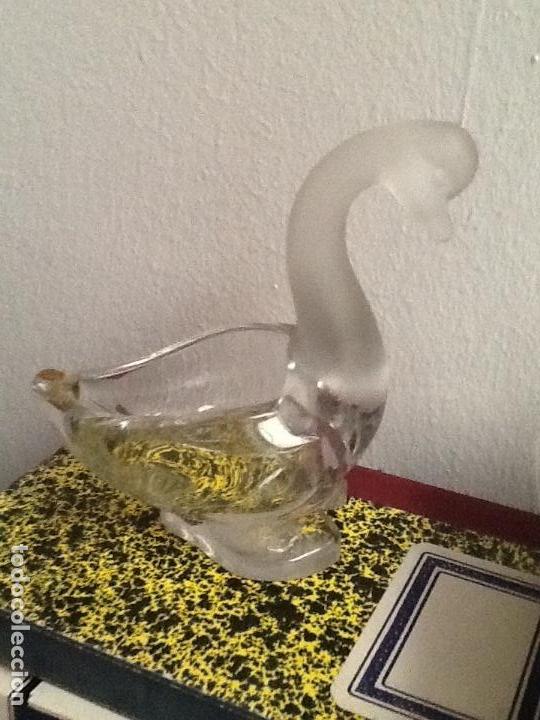 Cendriers: BONITO CENICERO DE CRISTAL Y PLATA - PATO - CISNE