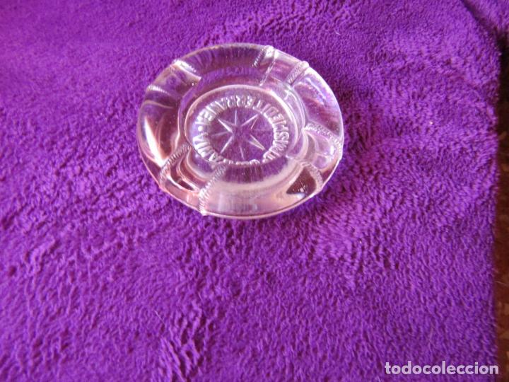 Ashtrays: ANTIGUO CENICERO DE CRISTAL CON PUBLICIDAD DE COMPA&Ntilde;IA TRANSMEDITERRANEA CON FORMA DE SALVAVIDAS