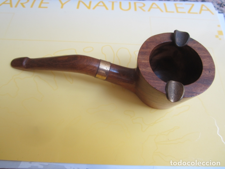 Ceniceros: cenicero en forma de pipa de buena madera - Foto 1