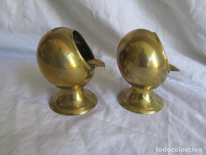 Ceniceros: Pareja de ceniceros esf&eacute;ricos de bronce - Foto 5