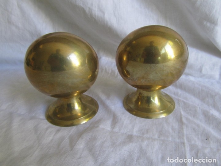 Ceniceros: Pareja de ceniceros esf&eacute;ricos de bronce - Foto 6