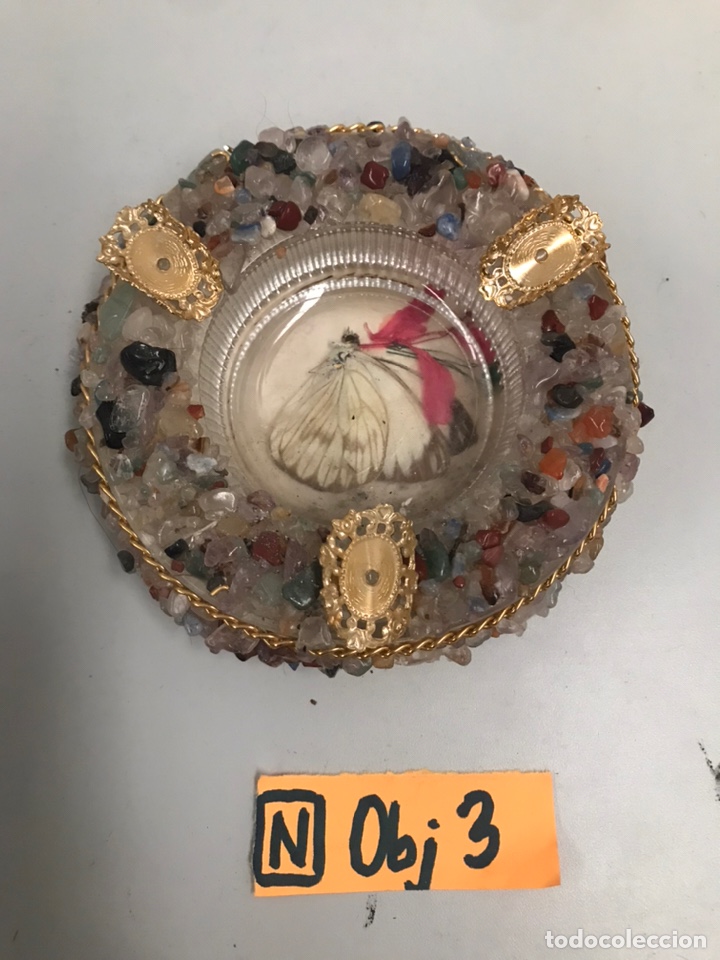 Ceniceros: Antiguo cenicero con piedras incrustadas - Foto 1