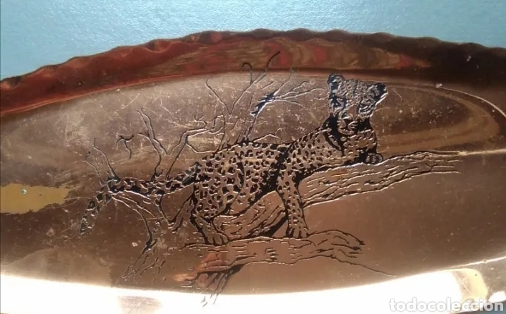 Ceniceros: Cenicero antiguo leopardo - Foto 2