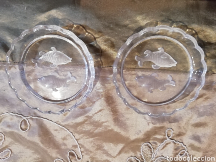 Ceniceros: 2 Ceniceros cristal de Murano delfines - Foto 1