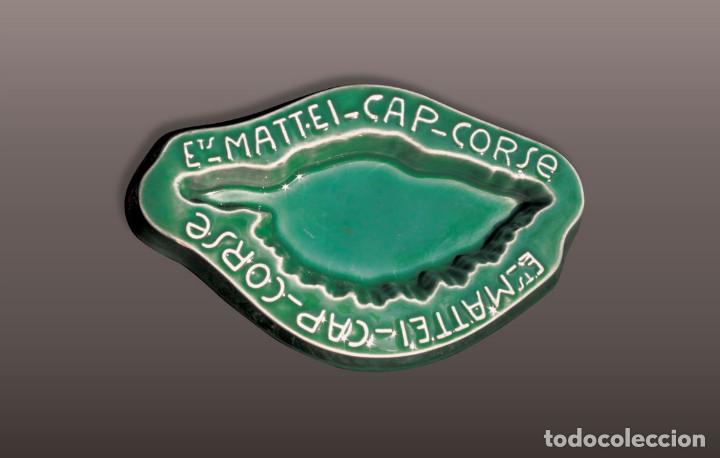 Ashtrays: CENICERO de porcelana verde Ets. MATTEI-CAP-CORSE. A&Ntilde;OS 50. Porcelana GERART MONACO.