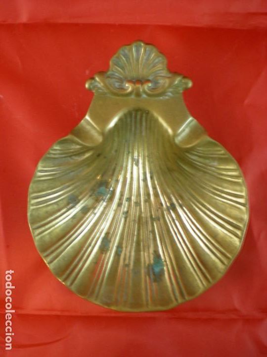 Ceniceros: Cenicero Vieira Bronce - Jabonera Concha - 15x12cm