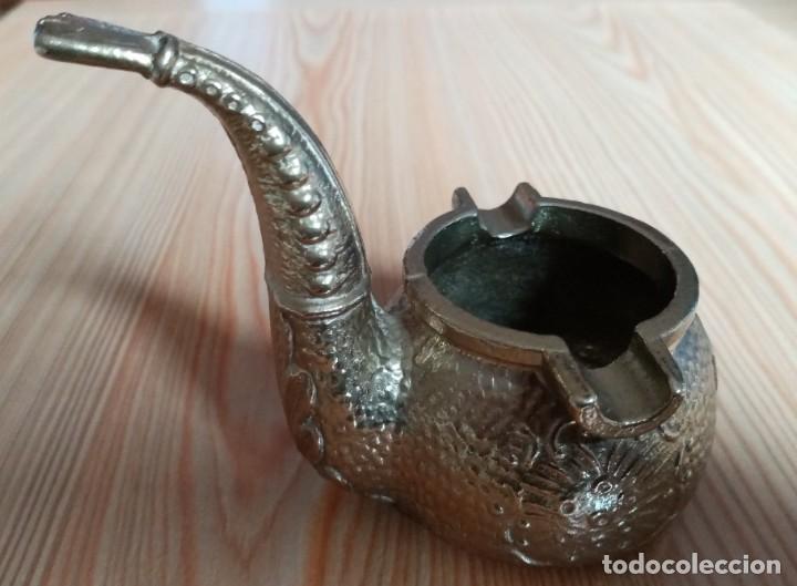 Ceniceros: CENICERO DE BRONCE EN FORMA DE PIPA - Foto 1