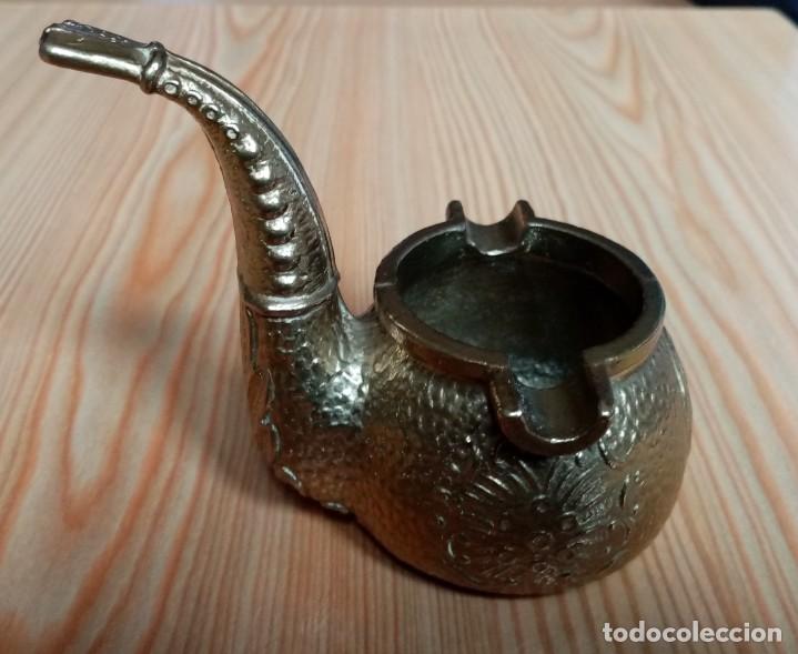 Ceniceros: CENICERO DE BRONCE EN FORMA DE PIPA - Foto 2