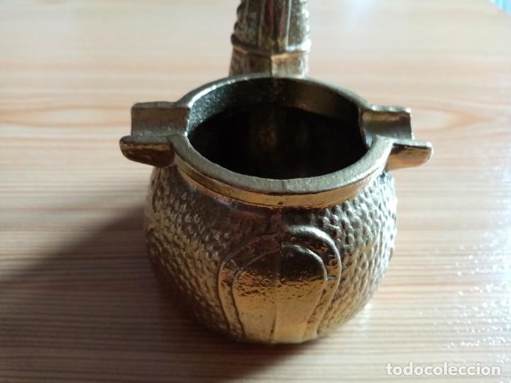 Ceniceros: CENICERO DE BRONCE EN FORMA DE PIPA - Foto 3