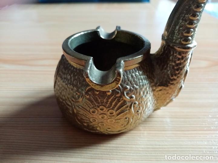 Ceniceros: CENICERO DE BRONCE EN FORMA DE PIPA - Foto 4