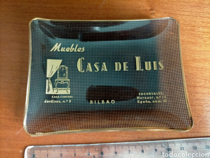 Cendriers: Cenicero - Tarjetero Publicidad MUEBLES CASA DE LUIS Bilbao en cristal fino