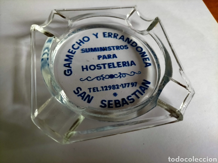 Cendriers: Cenicero de cristal publicidad de GAMECHO Y ERRANDONEA SUMINISTROS PARA HOSTELER&Iacute;A