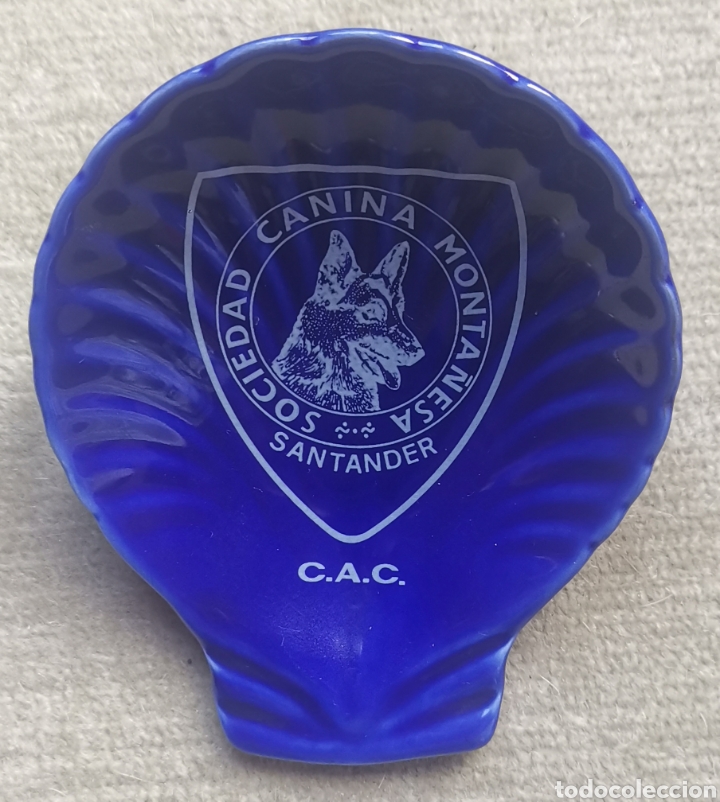 Ashtrays: Cenicero Sociedad Canina Monta&ntilde;esa C. A. C. - Perros - SANTANDER CANTABRIA - 13x10cm