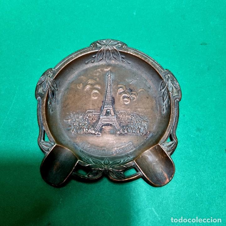Ashtrays: CENICERO EN RELIEVE ART NOUVEAU PP.SG.XX SOUVENIR DE PARIS TORRE EIFFEL