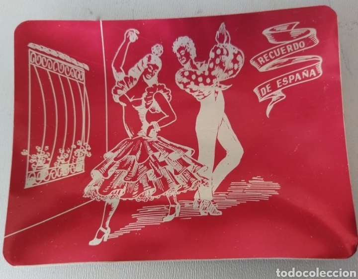 Ceniceros: Antiguo cenicero de aluminio .Recuerdo de Espa&ntilde;a