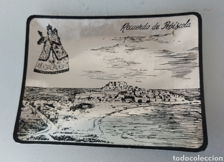 Ceniceros: Antiguo cenicero de aluminio.Recuerdo Pe&ntilde;&iacute;scola
