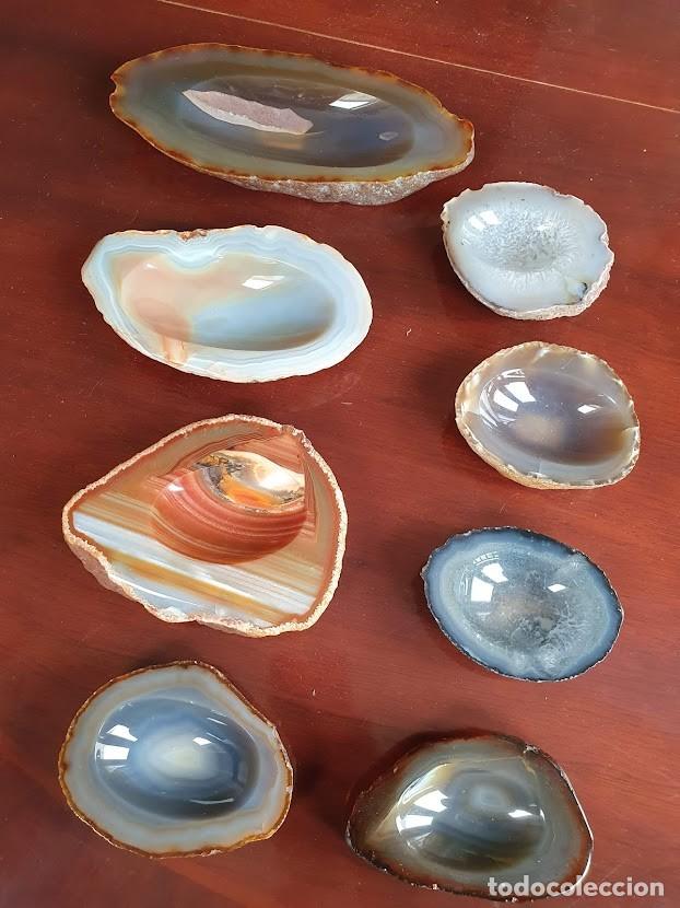 Ashtrays: LOTE DE 8 CENICEROS DE AGATA DE DISTINTOS TAMA&Ntilde;OS