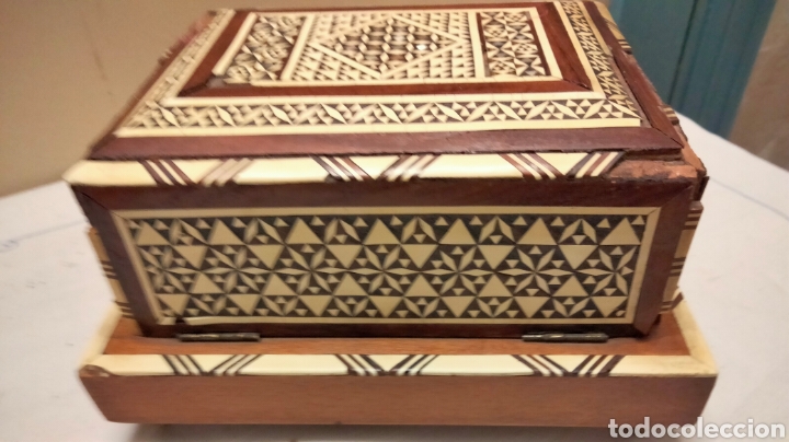 Ceniceros: ANTIGUA CAJA CIGARRILLOS EN TARACEA - Foto 4