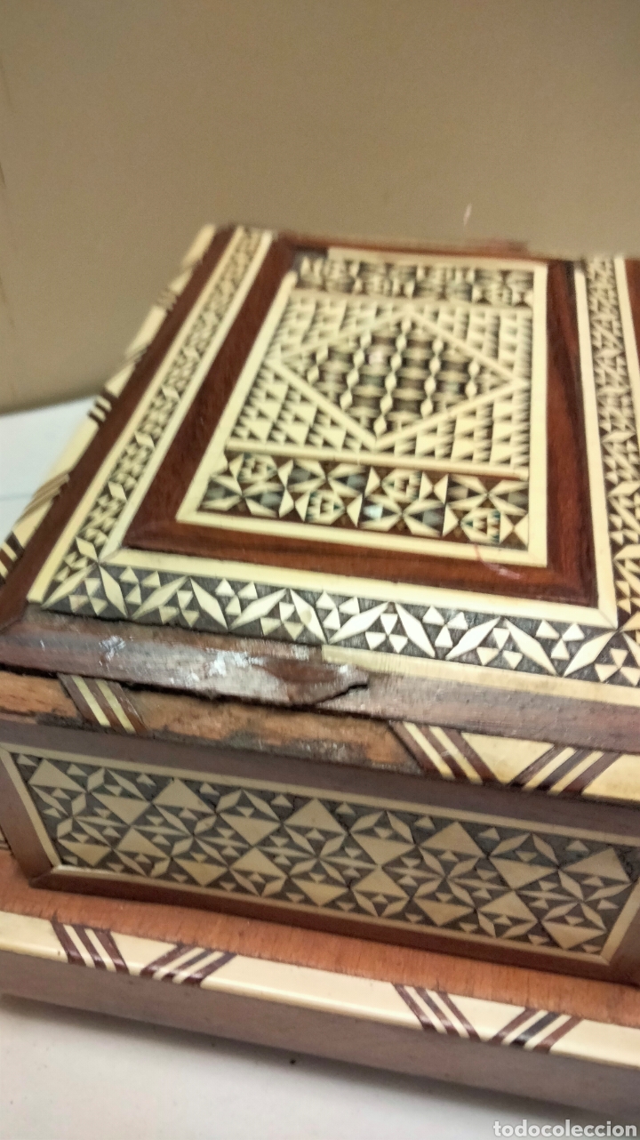 Ceniceros: ANTIGUA CAJA CIGARRILLOS EN TARACEA - Foto 7
