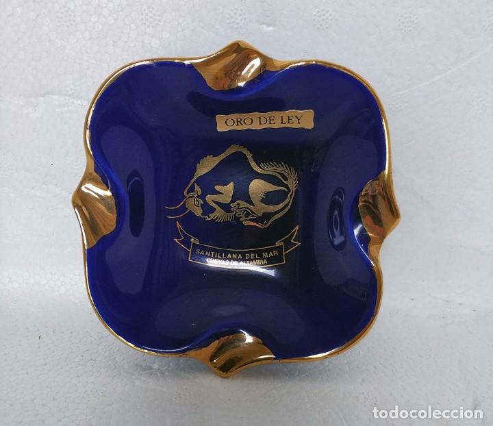 Ashtrays: Bonito cenicero de ceramica de Santillana del Mar, Cuevas de Altamira - Oro de Ley