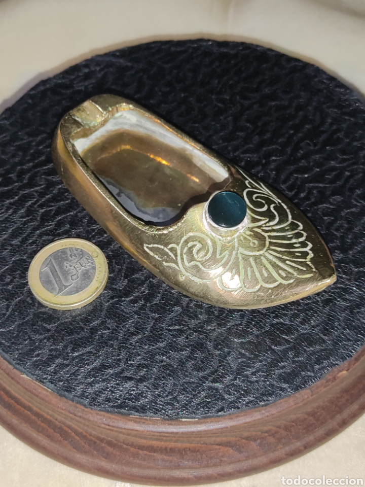 Ceniceros: Cenicero babucha turca en bronce o laton - Foto 2