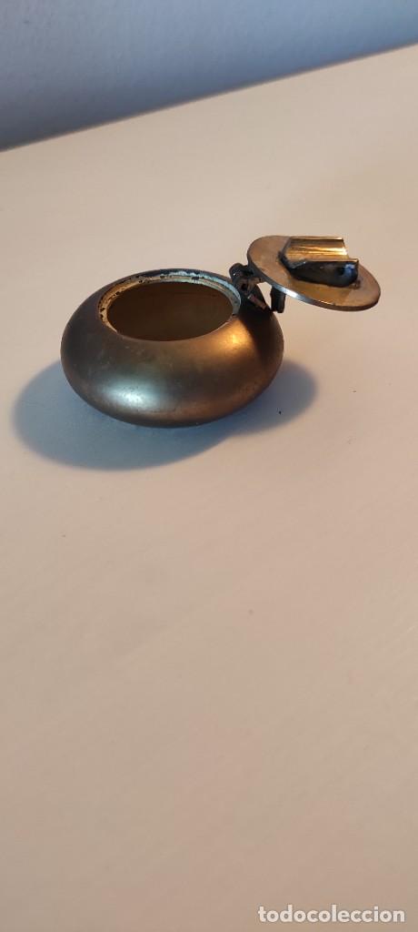 Ceniceros: CENICERO DE BOLSILLO EN BRONCE - ANTIGUO - Foto 3