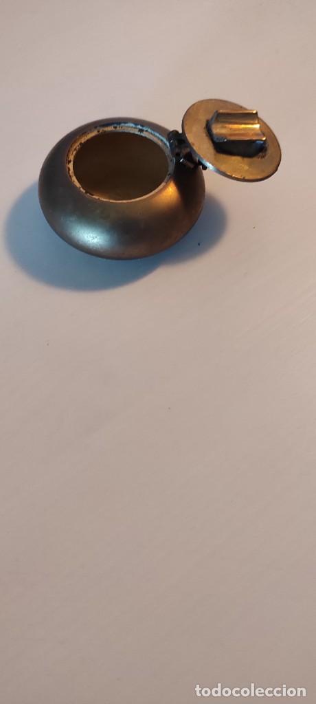 Ceniceros: CENICERO DE BOLSILLO EN BRONCE - ANTIGUO - Foto 4