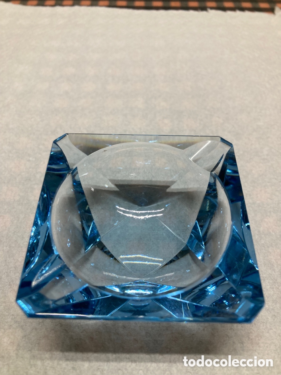 Ceniceros: Cenicero mini azul de cristal - Foto 3