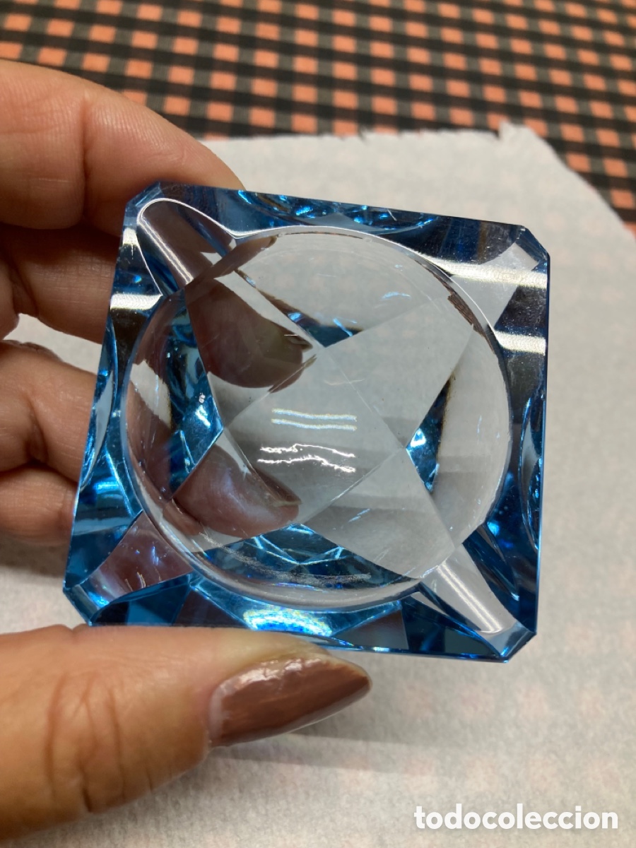 Ceniceros: Cenicero mini azul de cristal - Foto 4