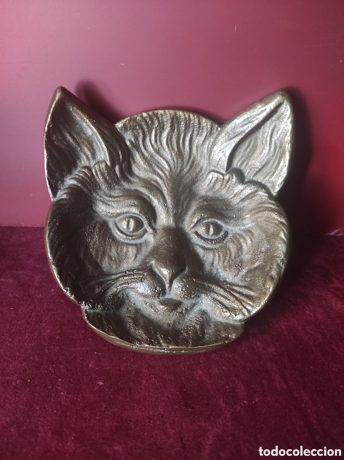 Aschenbecher: Cabeza de Gato cenicero bronce