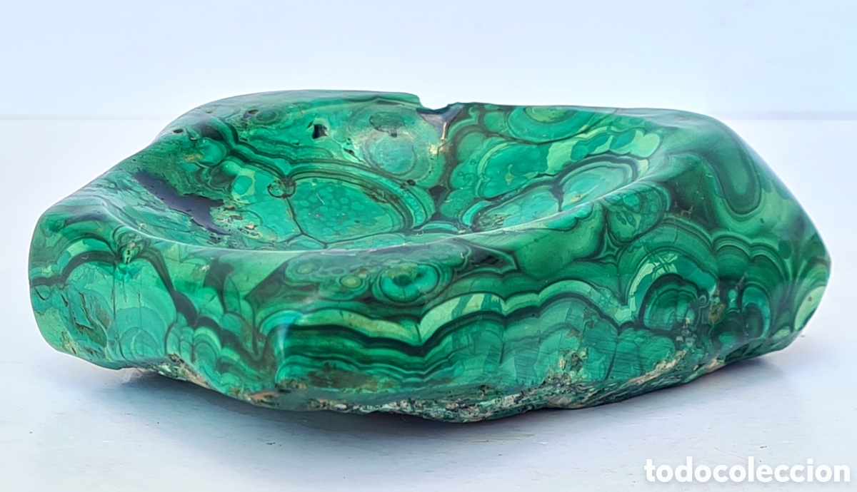 Ceniceros: Cenicero de Malaquita - Decoraci&oacute;n R&uacute;stica Vintage Mineral