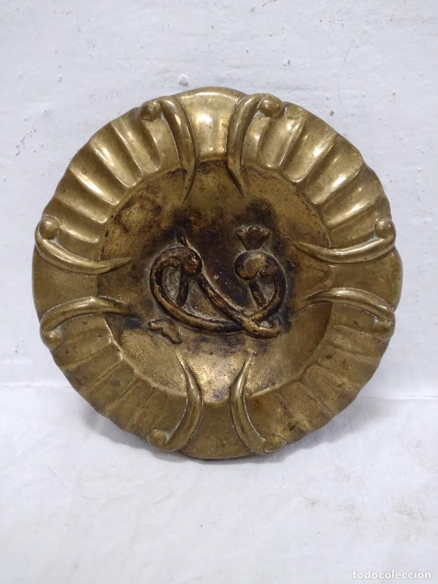 Cendriers: Antiguo Cenicero de Bronce-Muy Pesado-Fin. Sg.XIX