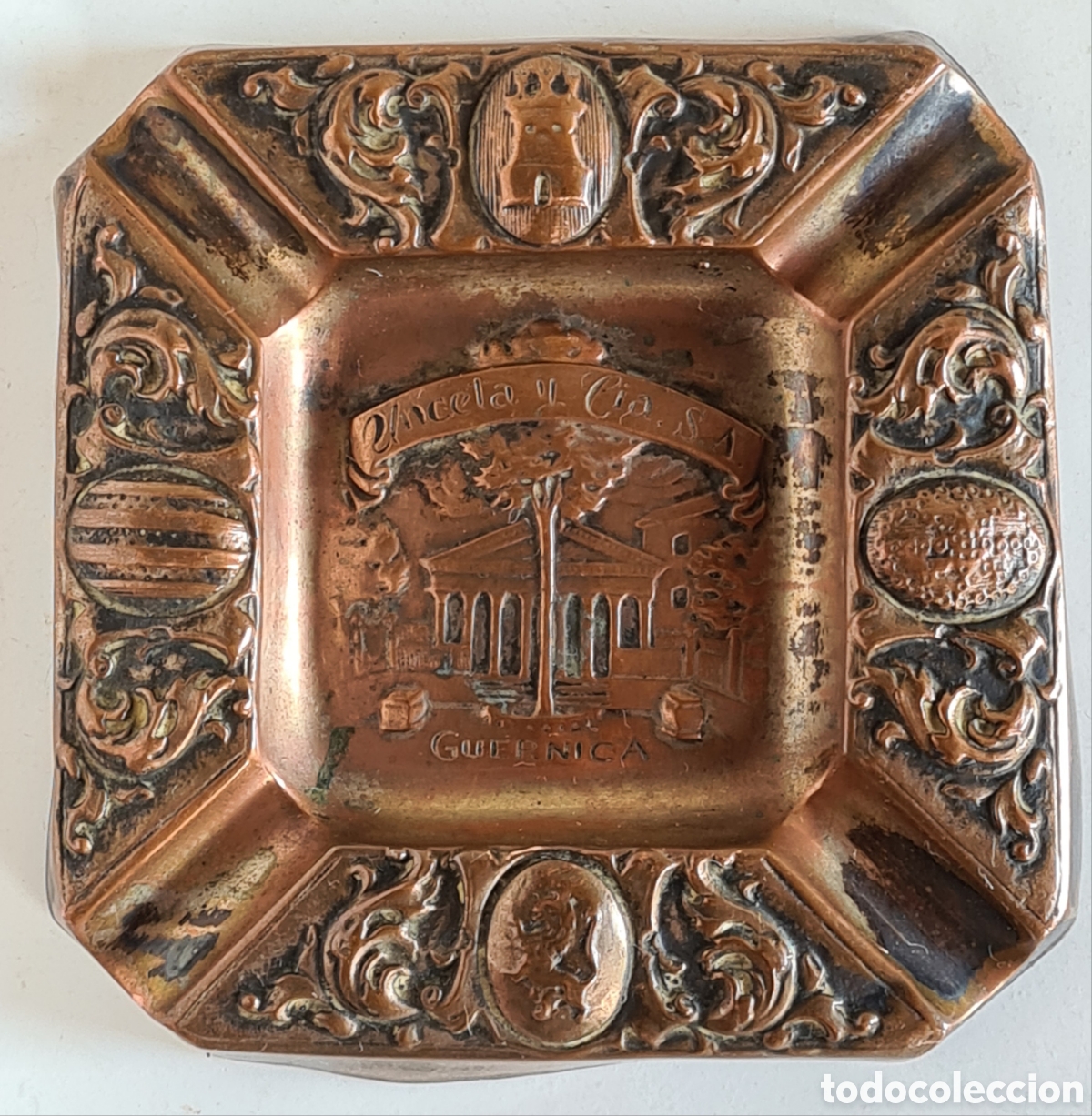 Cinzeiros: Cenicero de cobre Unceta y C&iacute;a SA Guernica - Pistolas Astra Eibar Guip&uacute;zcoa Acero Pa&iacute;s Vasco Armas
