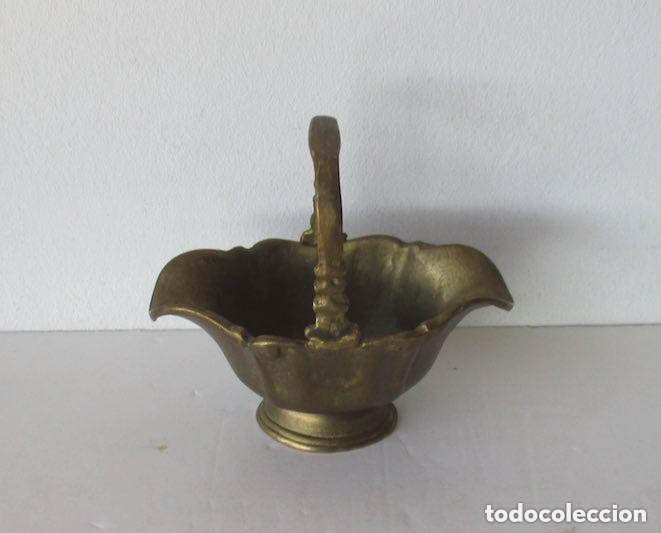 Ceniceros: CENICERO CESTA EN METAL BRONCEADO - Foto 4