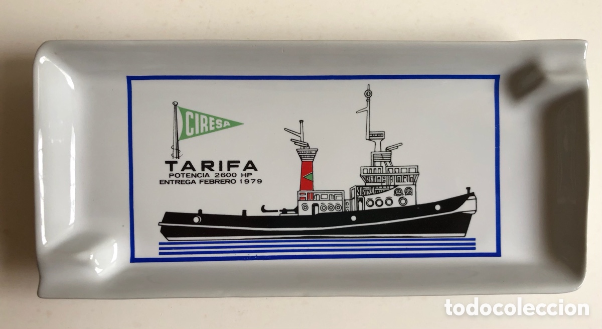 Ceniceros: Cenicero naval REMOLCADOR TARIFA (CIRESA). Porzelanit - COMO NUEVO!