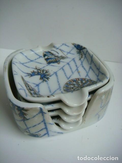 Ashtrays: CENICEROS JUEGO DE CON 4 CENICEROS DE PORCELANA DE JAPAN-CAJ-G-N&ordm;-15