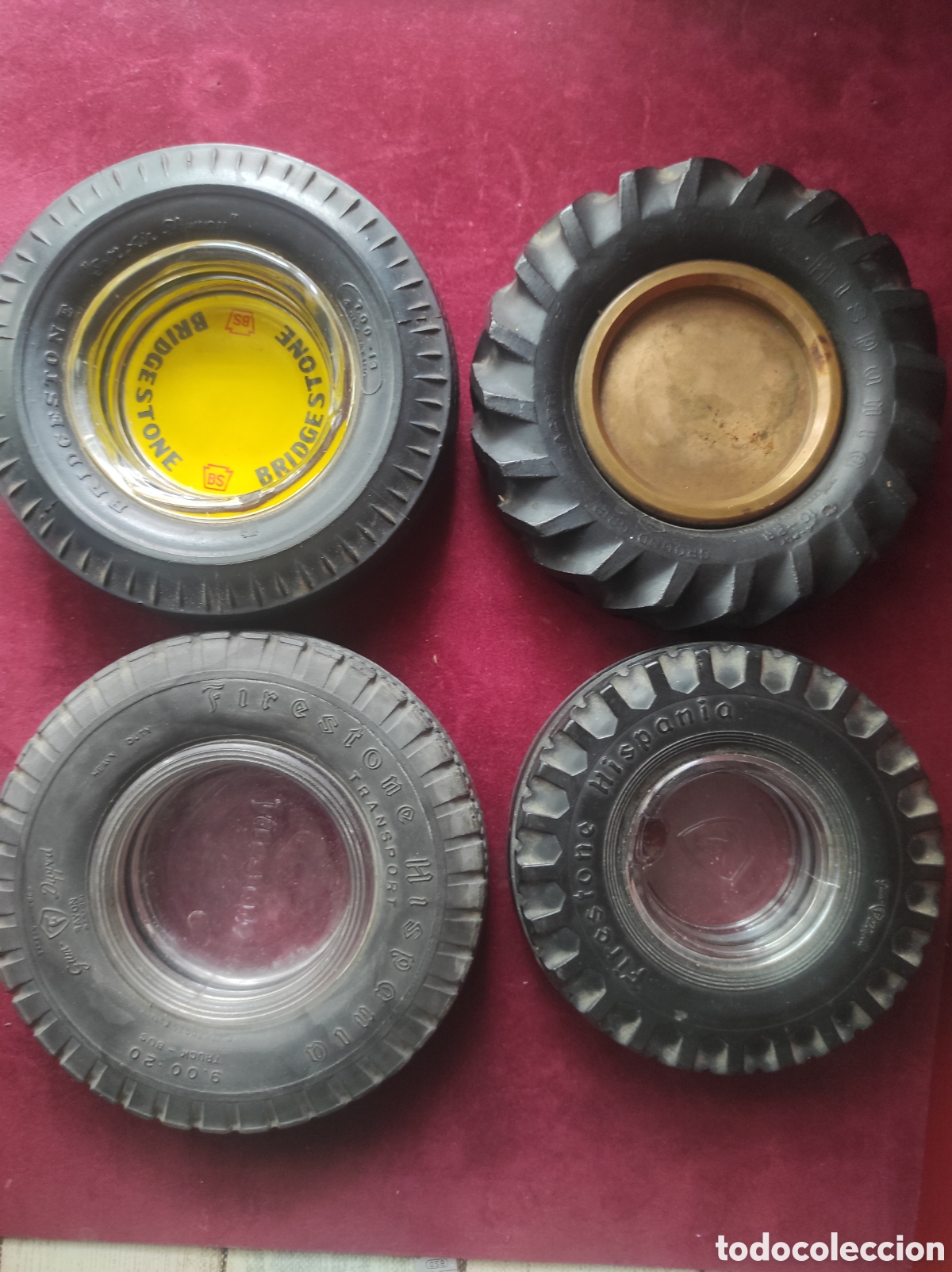 Cinzeiros: Lote cuatro ceniceros RUEDAS FIRESTONE Y BRIDESTONE