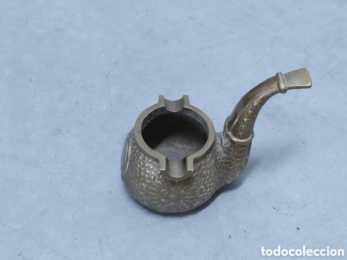 Ceniceros: CENICERO DE BRONCE CON FORMA DE PIPA - Foto 5