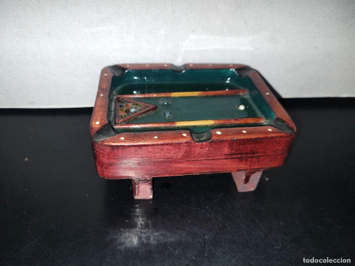 Ashtrays: A4- CENICERO DE MADERA EN FORMA DE MESA DE BILLAR - 90'S